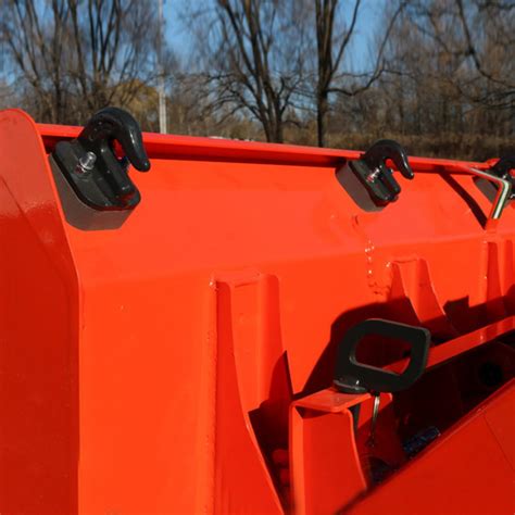 best way to mount hooks on skid steer bucket|kubota bucket hook positioning.